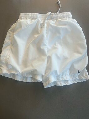 White Nike dri-fit athletic shorts